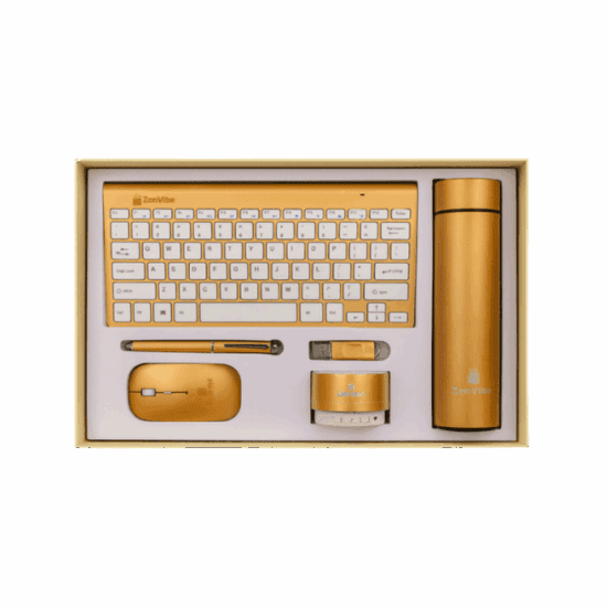 Executive Business Gift Set with Keyboard, Mouse, Pen, USB and Bottle – Corporate Gift Box Canada