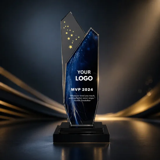 Achievement crystal award custom engraved trophy Canada