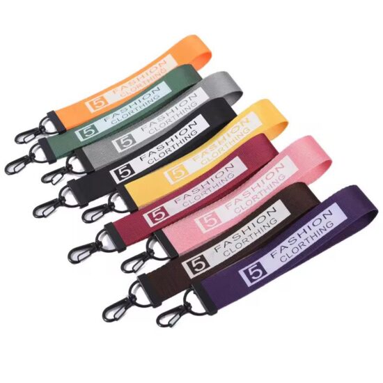 Colorful fabric keychains with 