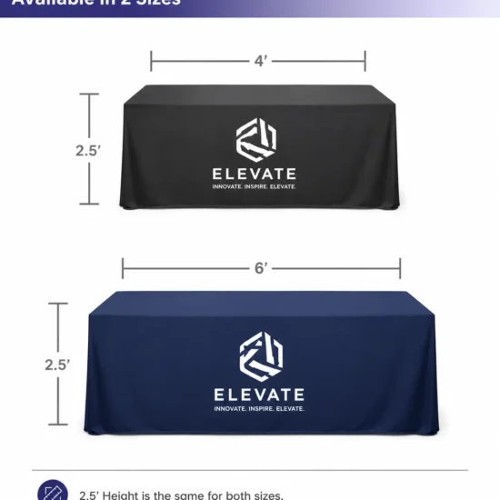 fitted table cover size option