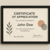 Personalized Certificate with Frame