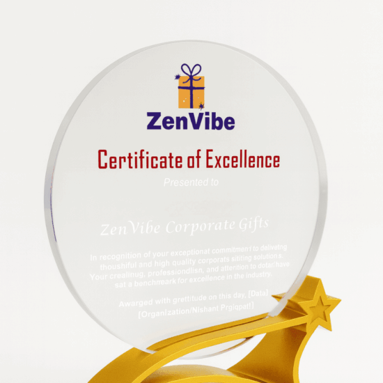 Round Crystal Certificate of Excellence Award