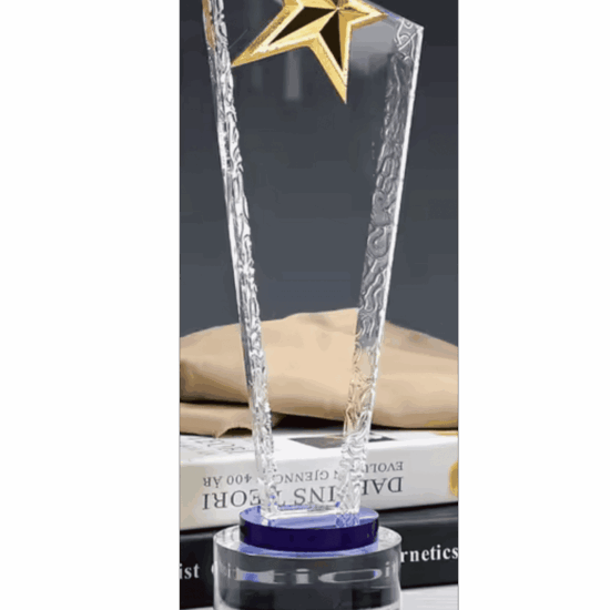 Gold Star Glass Crystal Award