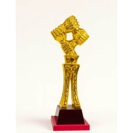 Golden Unity Hand Trophy – Custom Award for Teamwork & Achievement