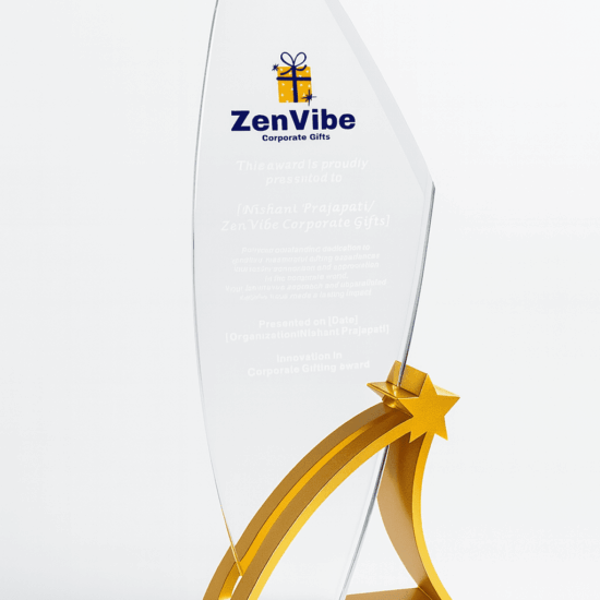 Premium Crystal Star Blade Trophy from ZenVibe Corporate Gifts