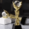 Resin Gold with Crystal Ball Glass Trophy