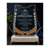 Crystal Award Trophy with Marble Base and Custom Engraving