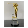 Gold Golf Swing Trophy on Crystal Base
