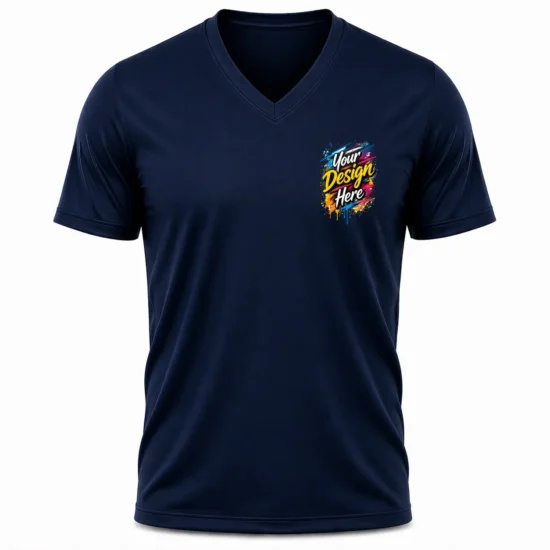 Men V-Neck Cotton T-Shirt Custom Print Canada | ZenVibe Corporate Gifts