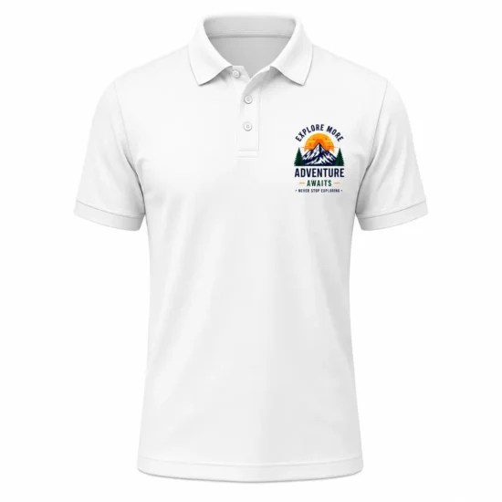 Premium Cotton Polo Shirt with DTF Print | Custom Logo Polo Shirts