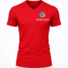 Men V-neck cotton T-shirt with custom logo printing for branding Canada