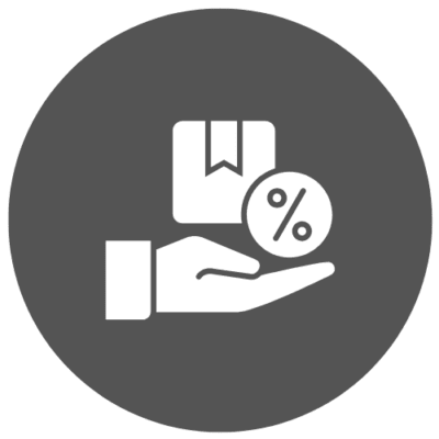 Hand holding package with discount percent