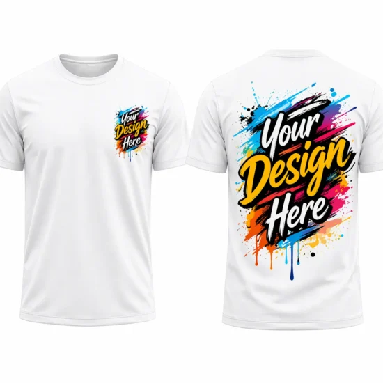 Unisex Cotton T-shirt with Front and Back Print