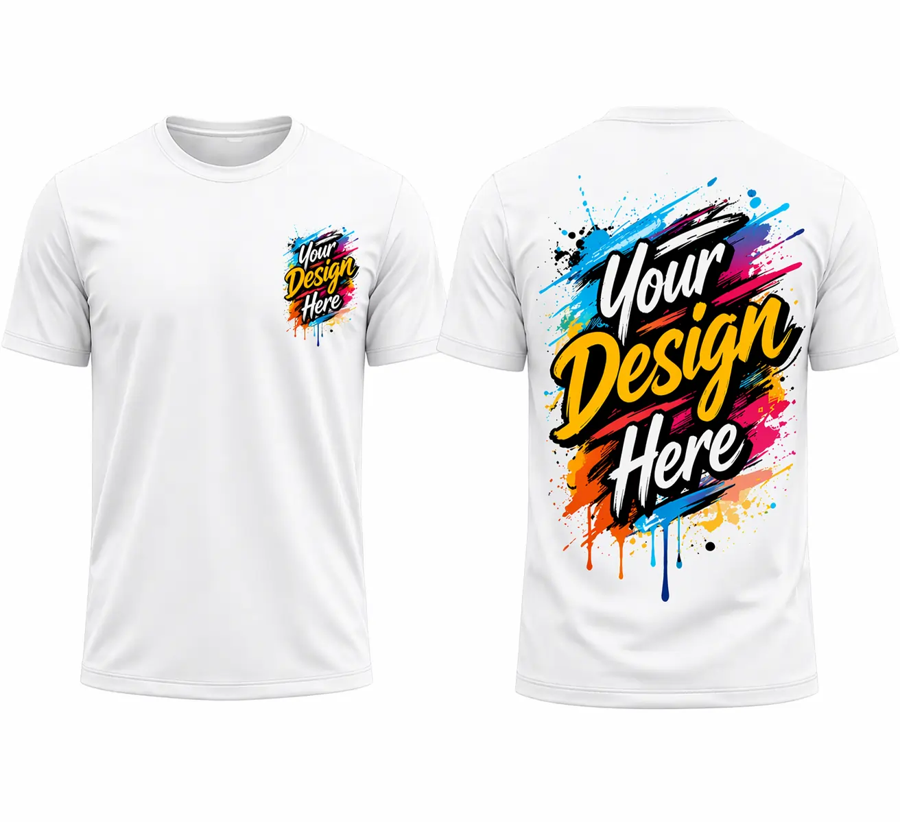 Unisex Cotton T-shirt with Front and Back Print