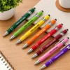 Soft Touch Pen with Silver Trim and Stylus