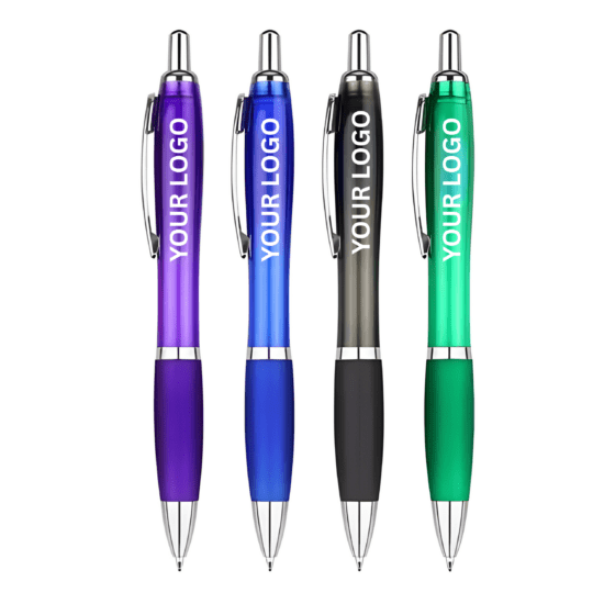 Custom ballpoint pen with soft touch grip logo printing Canada