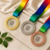 Custom Metal Crown Crystal Glass Medal with Ribbon | ZenVibe
