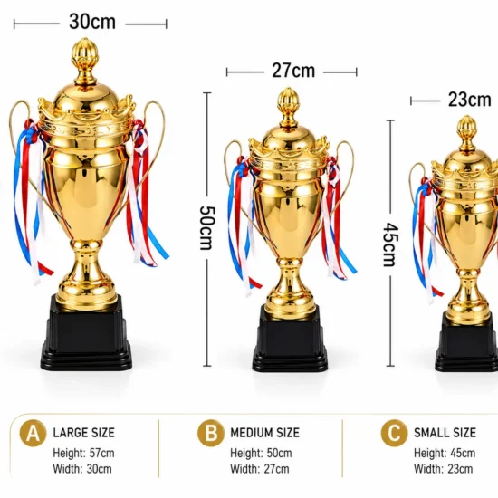 Premium Gold Championship Trophy Cup size