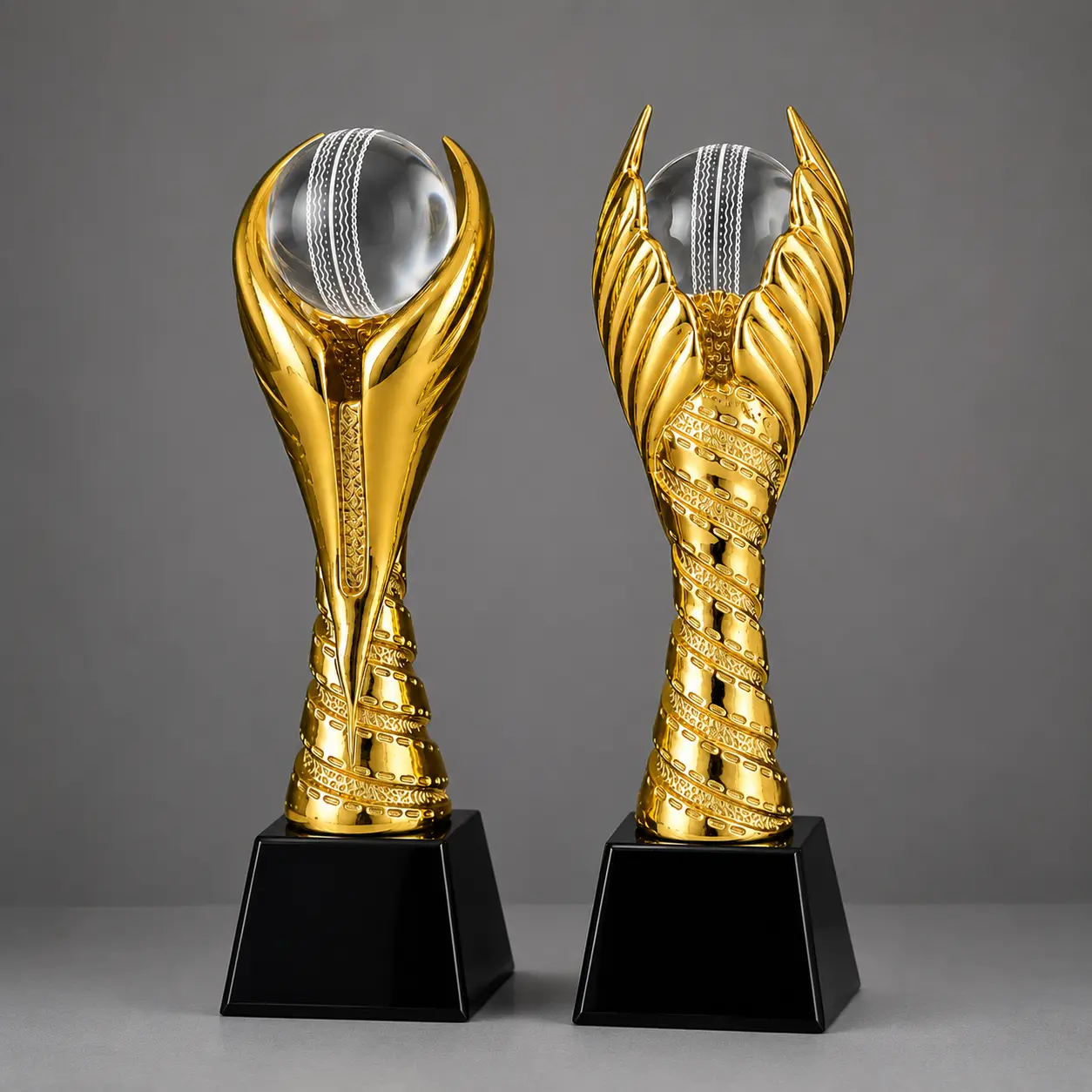Gold Resin Cricket Trophy with Crystal Ball | Custom Sports Award - Image 2