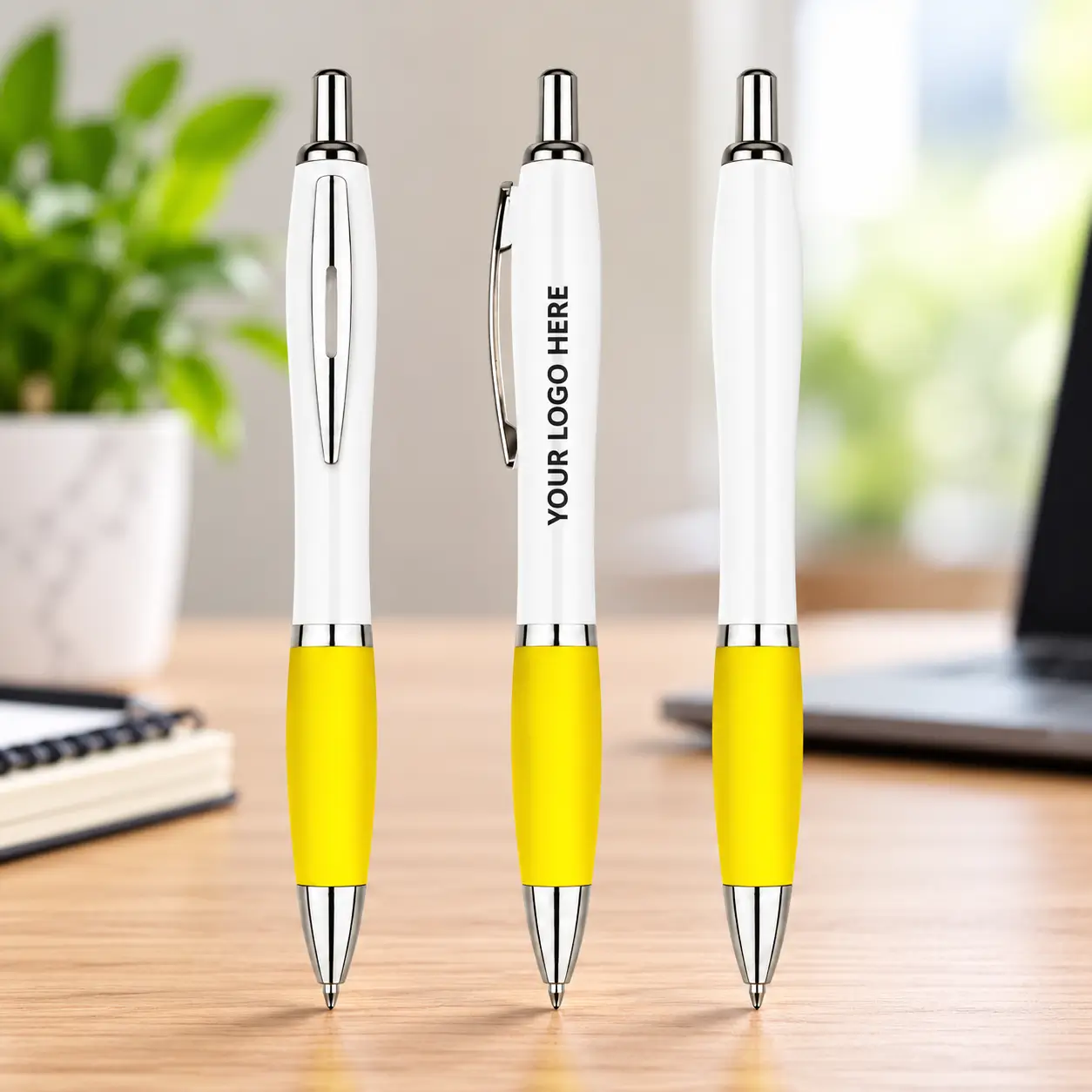 Custom Logo Colour Grip Ballpoint Pens - Image 2